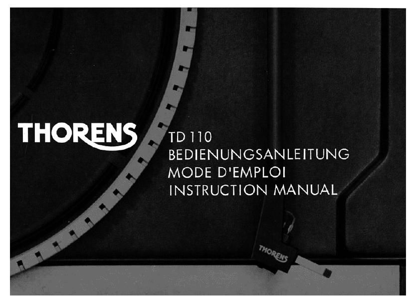 thorens td 110 owners manual