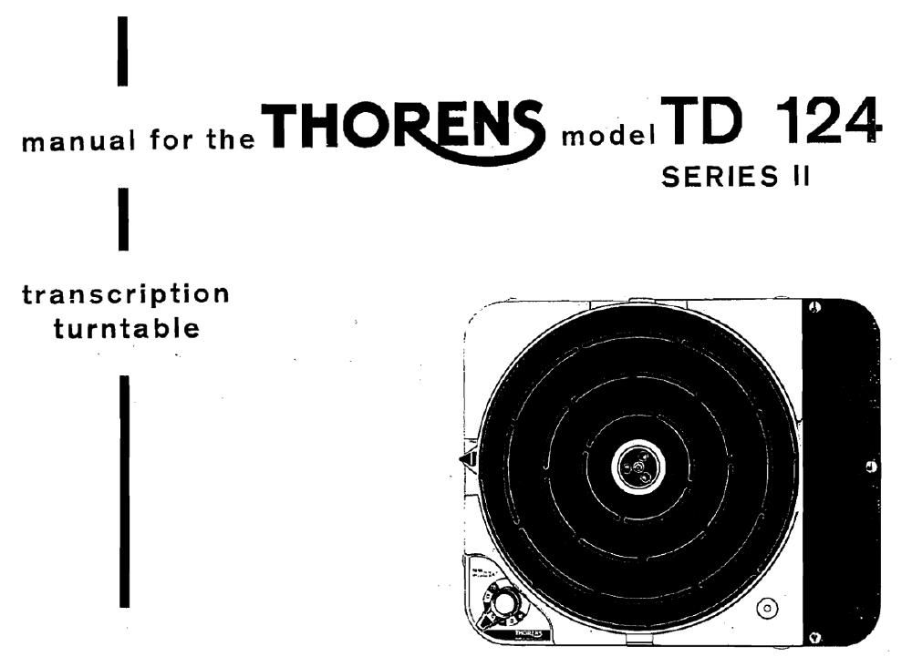 thorens td 124 mk2 owners manual