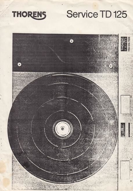 thorens td 125 service manual 2