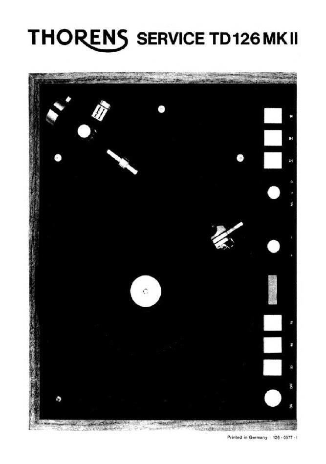 thorens td 126 mk2 service manual