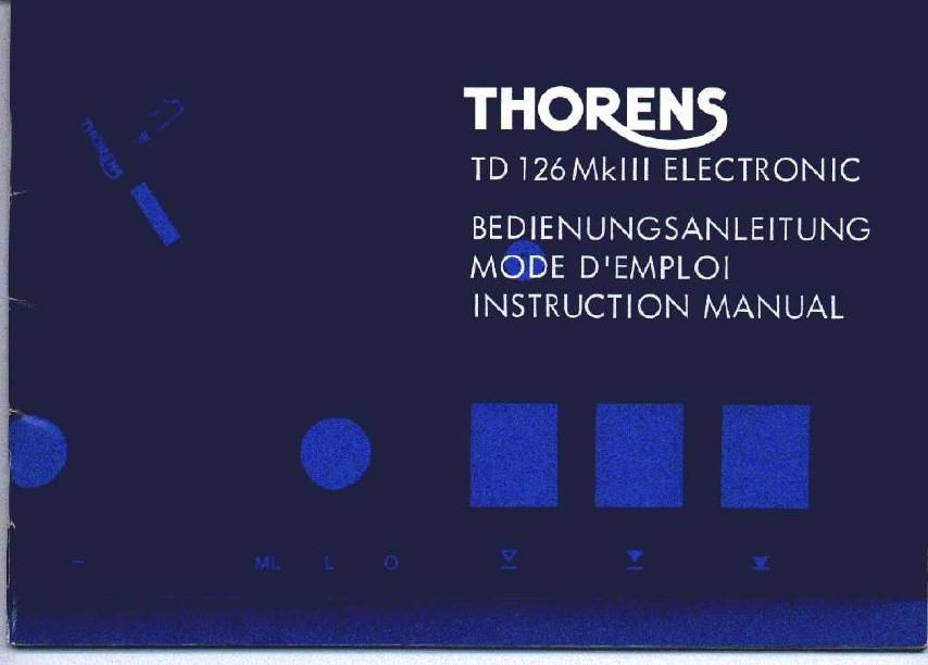 thorens td 126 mk3 owners manual