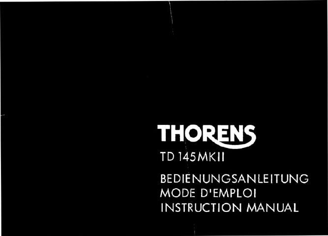 thorens td 145 mk2 owners manual