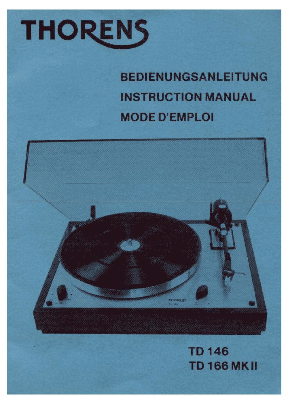 thorens td 146 owners manual