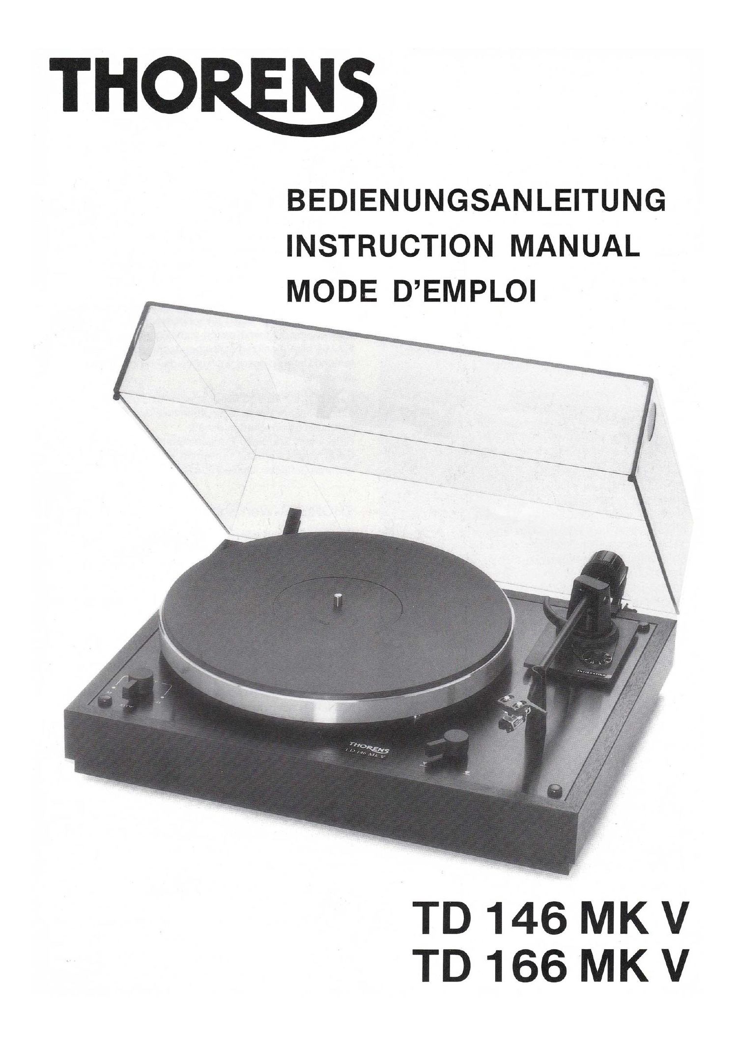 thorens td 146 td 166 mk 5 owners manual