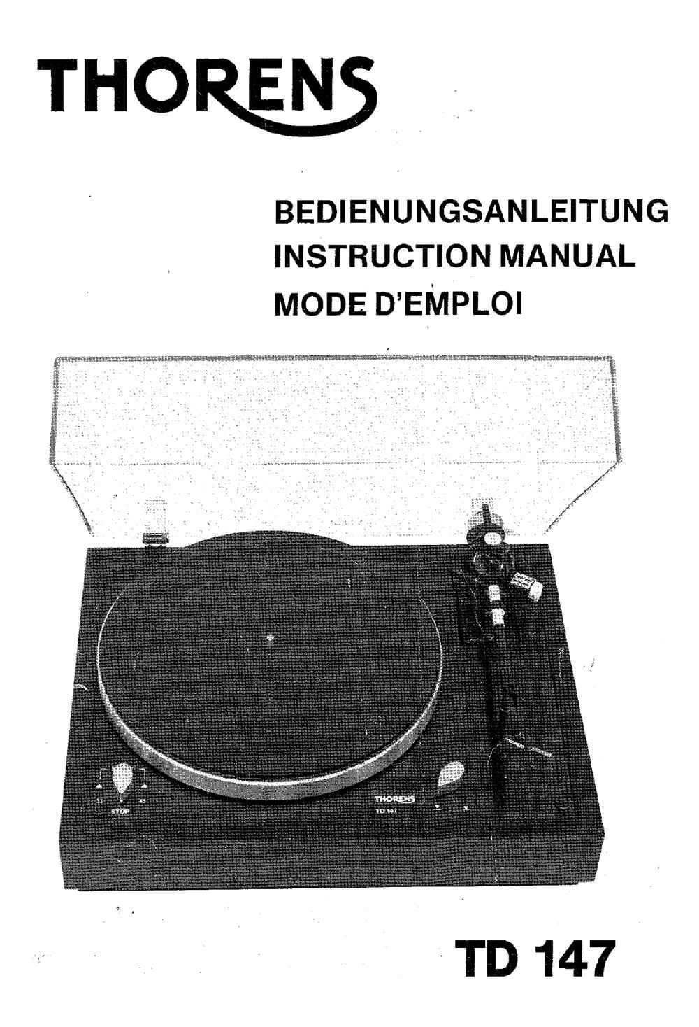 thorens td 147 owners manual