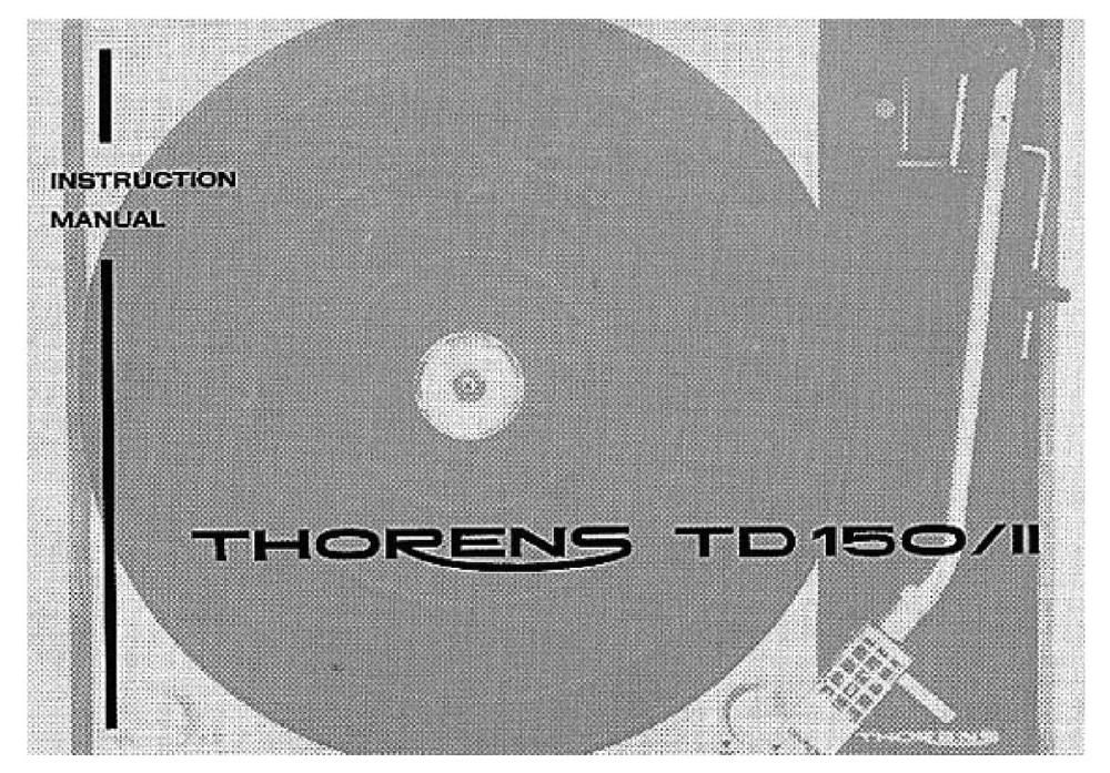 thorens td 150 mk ii owners manual