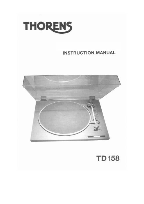 thorens td 158 owners manual