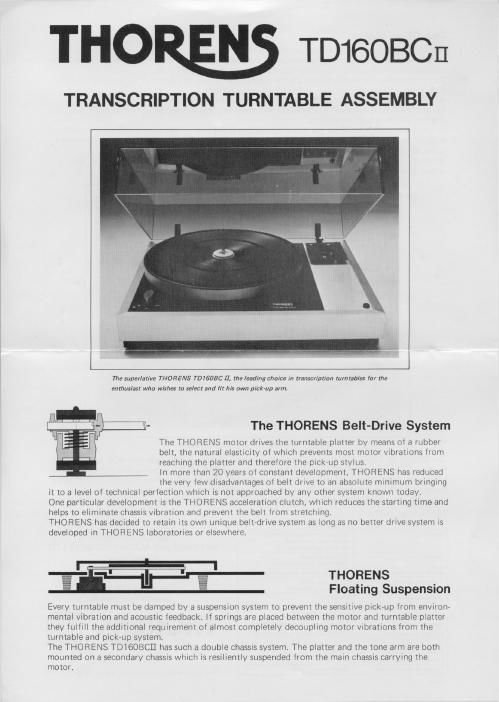 thorens td 160 bc 2 brochure