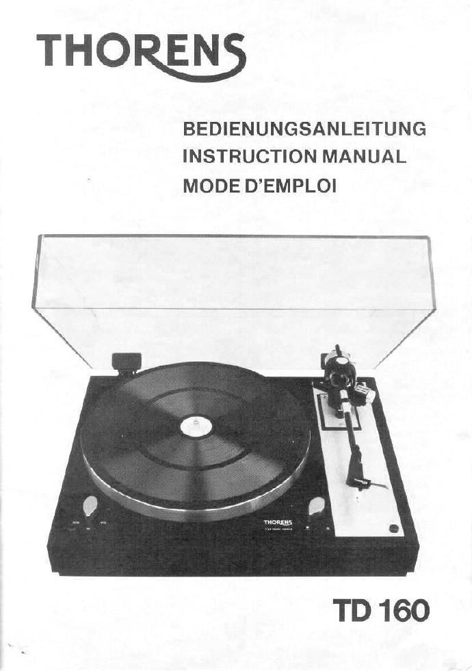 thorens td 160 mk ii owners manual