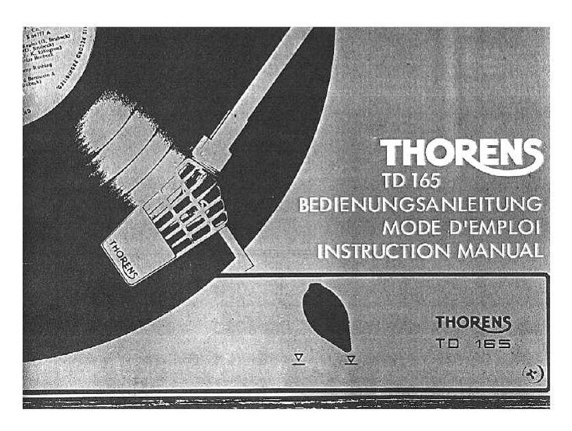 thorens td 165 owners manual