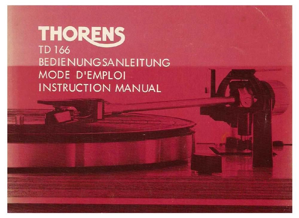 thorens td 166 owners manual