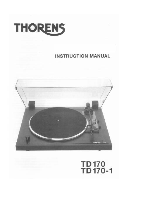 thorens td 170 1 owners manual