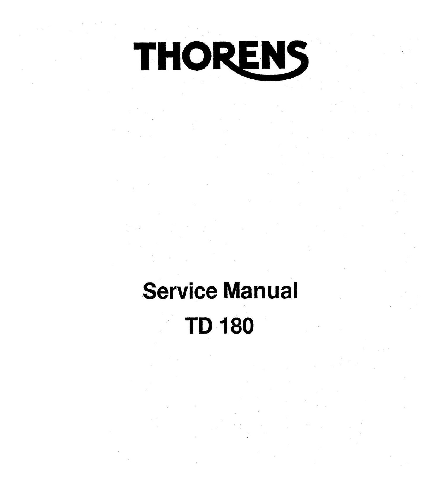 thorens td 180 service manual