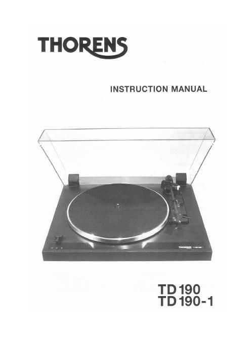 thorens td 190 owners manual