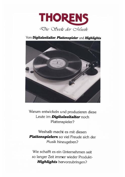 thorens td 190 td 290 mk2 td 295 mk2 brochure