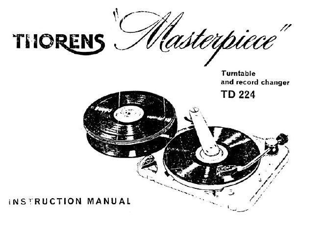 thorens td 224 owners manual