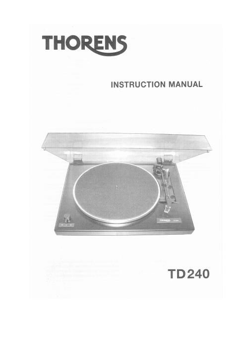 thorens td 240 2 owners manual