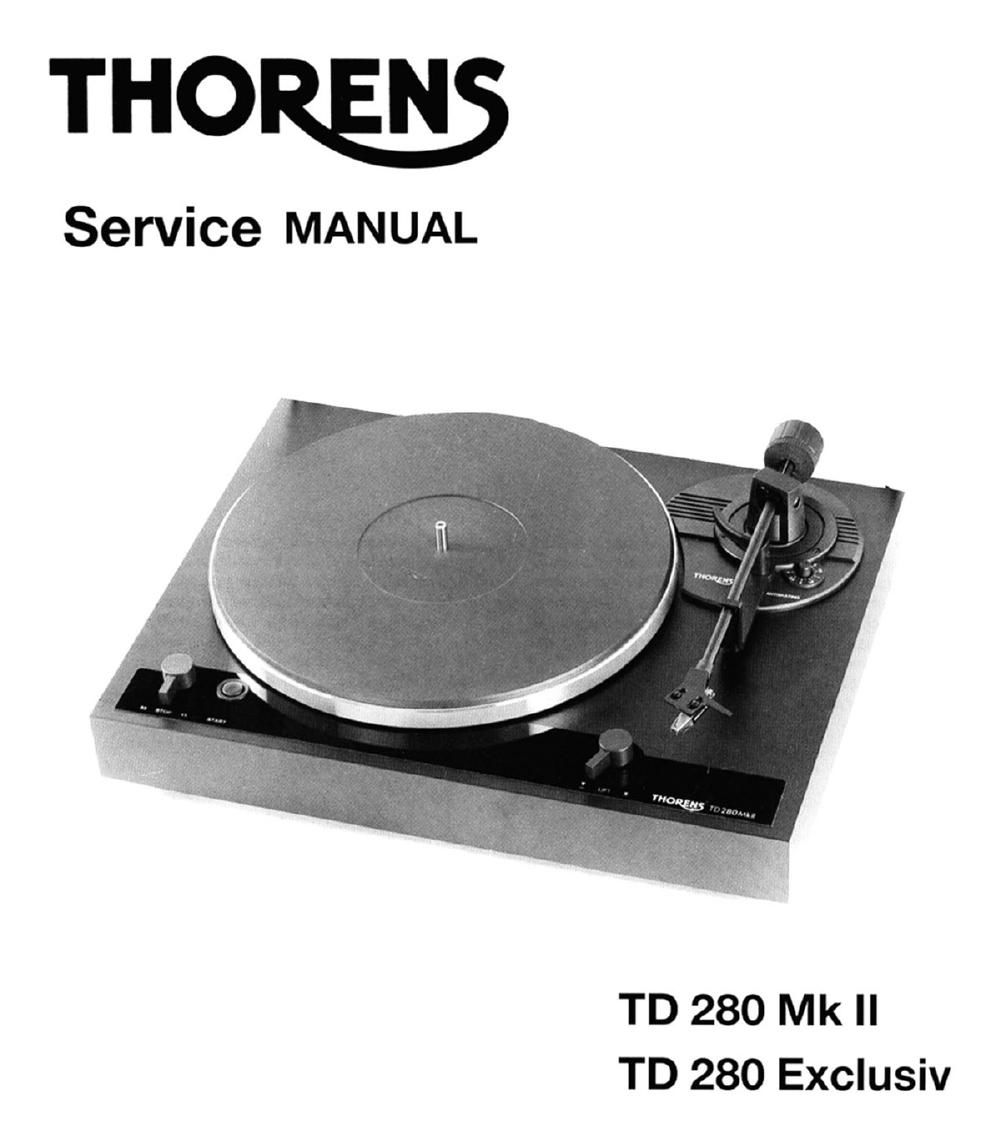 thorens td 280 mk2 service manual