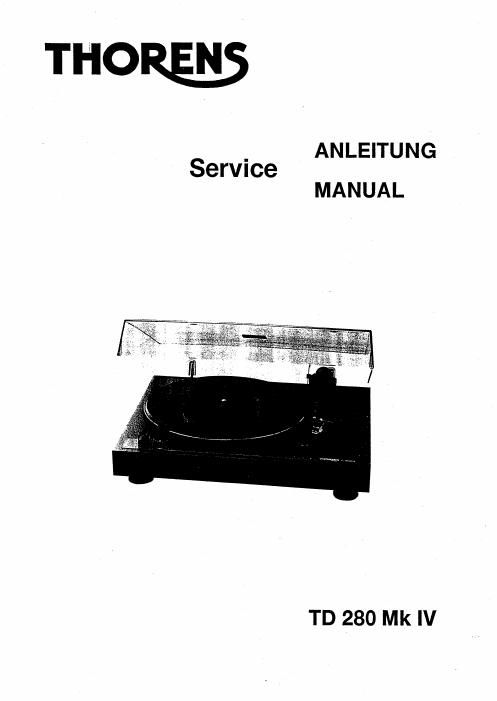 thorens td 280 mk4 service manual