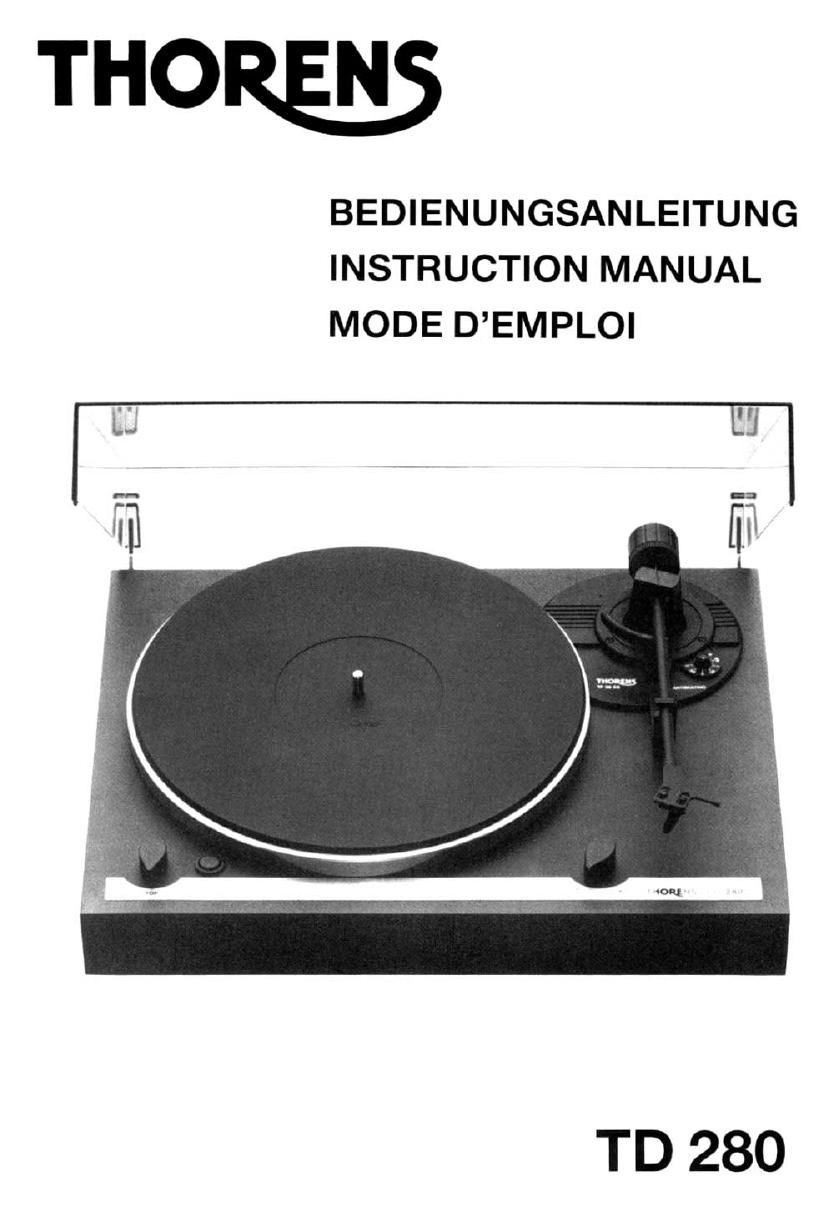 thorens td 280 owners manual