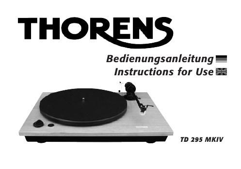 thorens td 295 mk4 owners manual