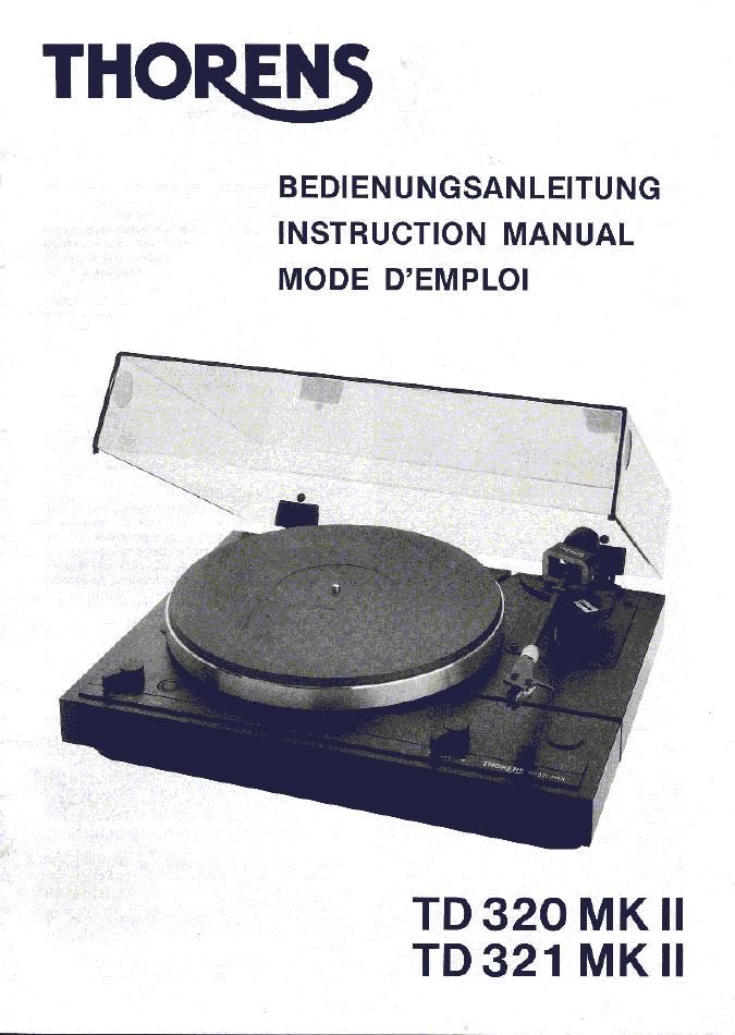 thorens td 320 mk2 owners manual