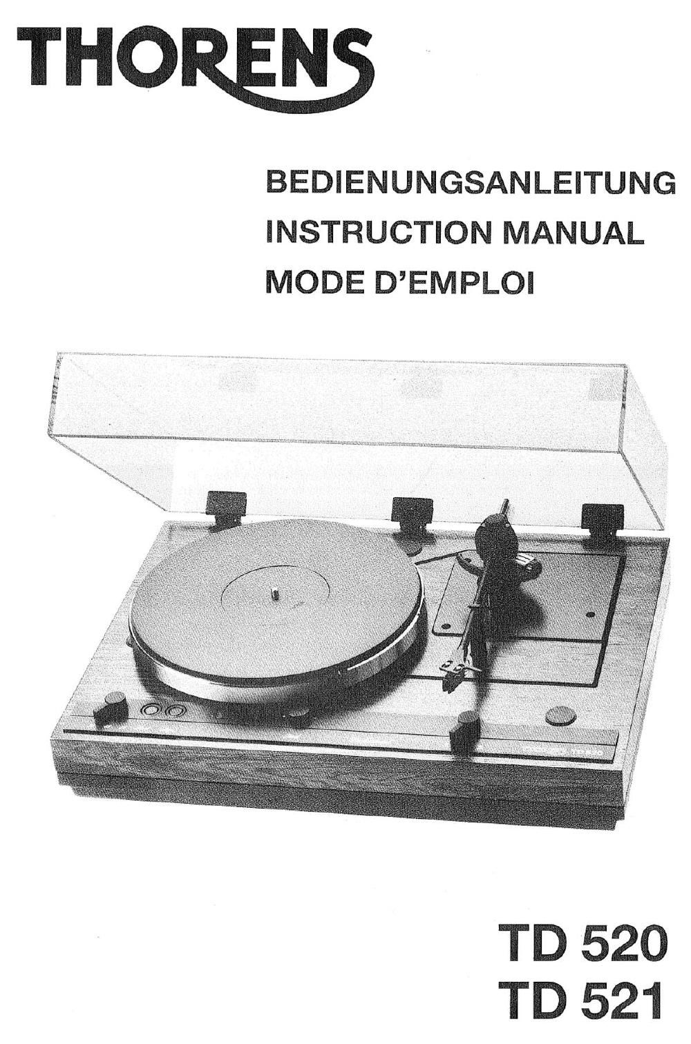 thorens td 520 owners manual