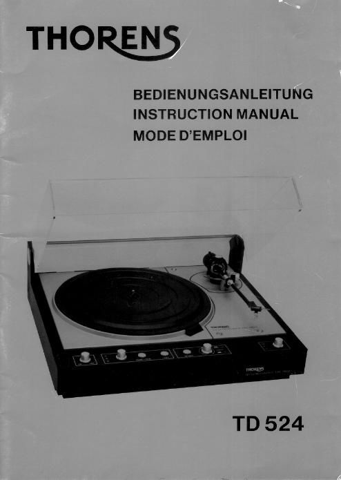 thorens td 524 owners manual