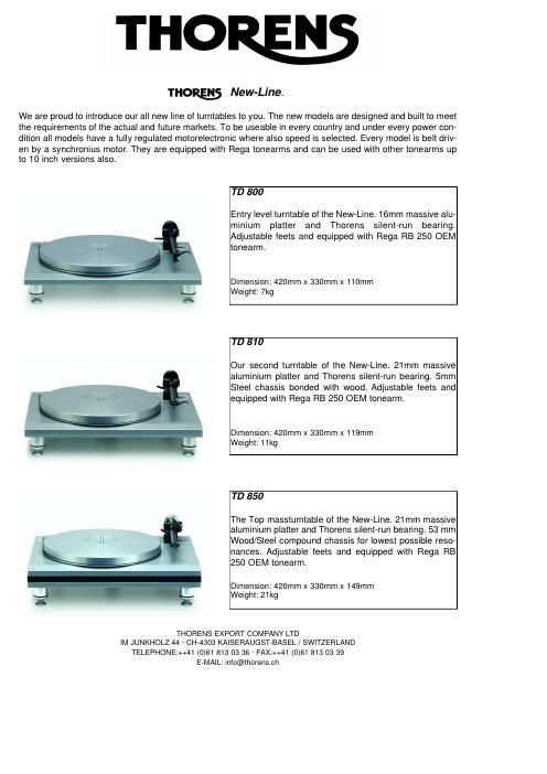 thorens td 800 brochure