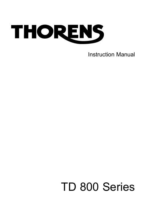 thorens td 800 series owners manual