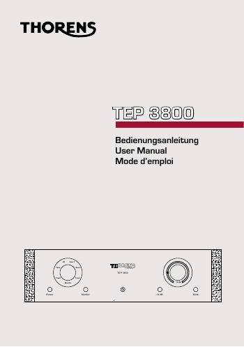 thorens tep 3800 owners manual