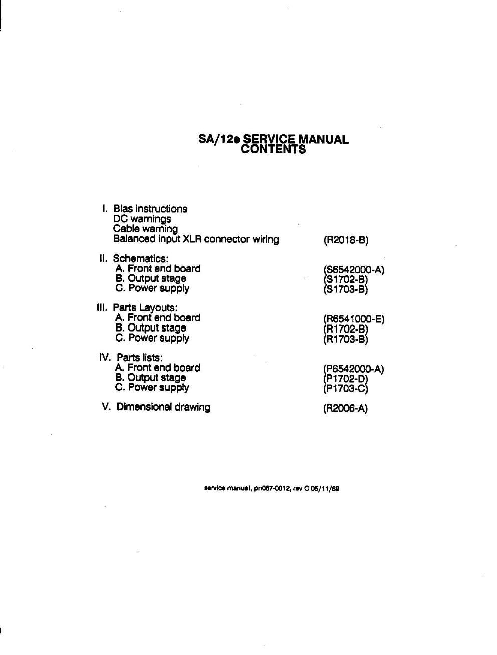 threshold sa 12 e service manual