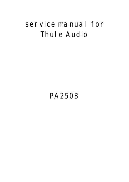 thule audio pa 250b pwr schematic