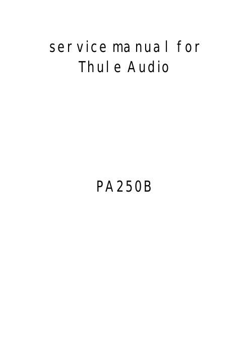 thule audio pa 250b pwr schematic