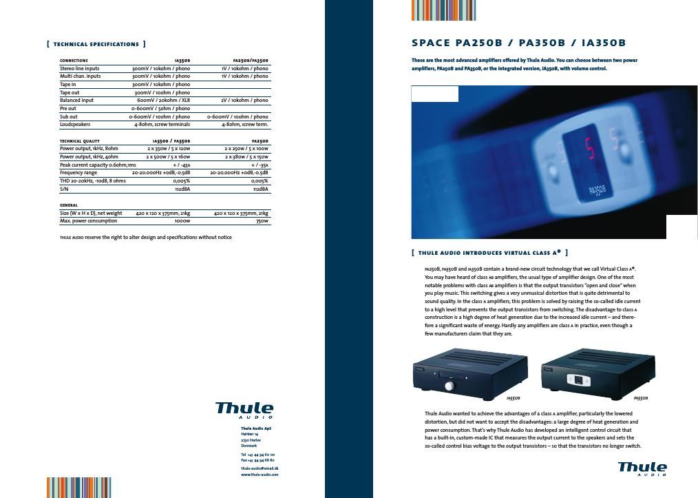 thule audio pr 250 b brochure