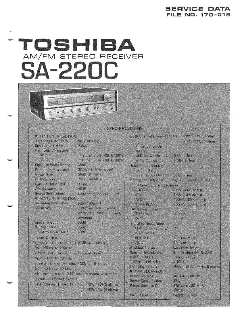Toshiba SA 220C Service Manual