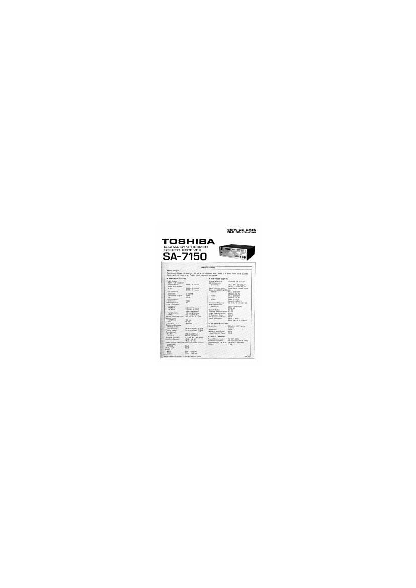 Toshiba SA 7150 Service Manual