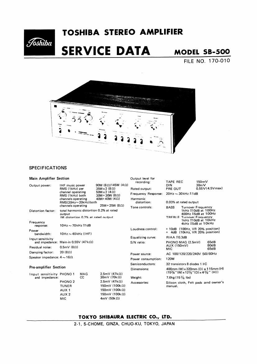 Toshiba SB 500 Service Manual