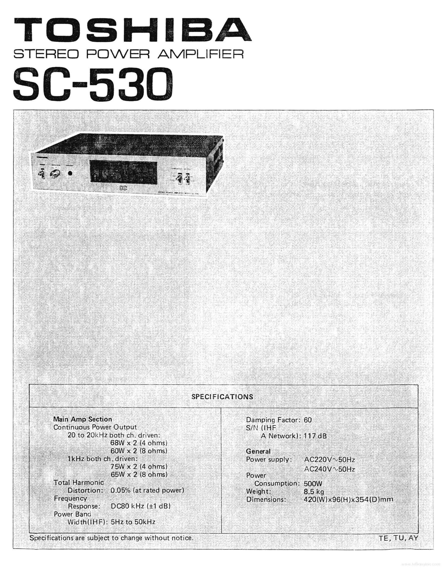 Toshiba SC 530 Service Manual