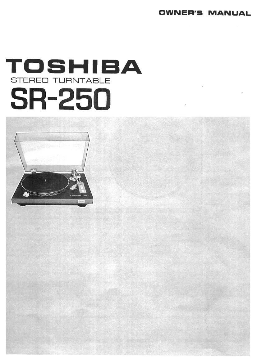 Toshiba SR 250 Owners Manual