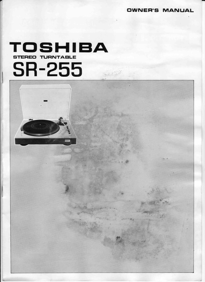 Toshiba SR 255 Owners Manual