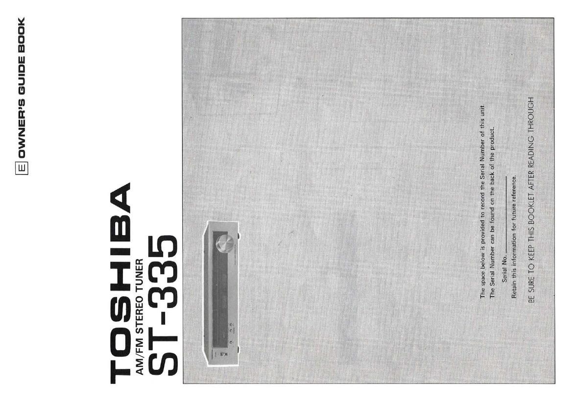 Toshiba ST 335 Owners Manual