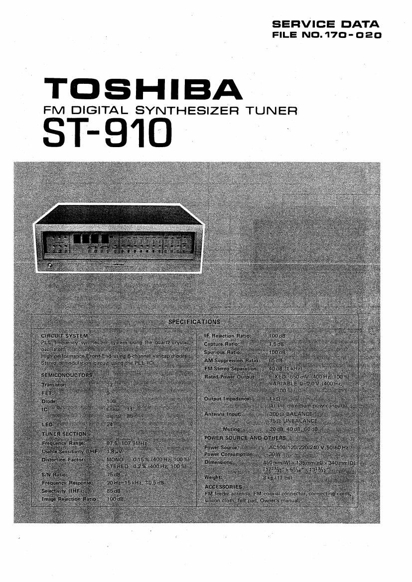 Toshiba ST 910 Service Manual