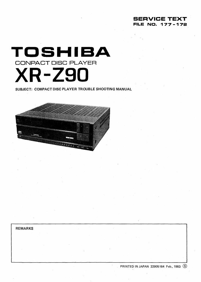 Toshiba XR Z90 Service Manual