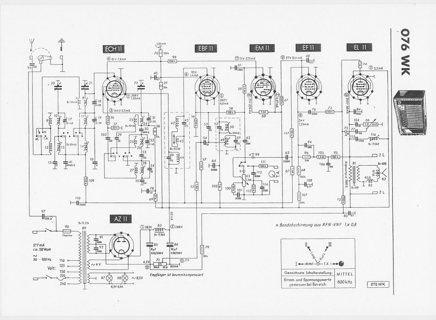 Telefunken 076 WK Schematic