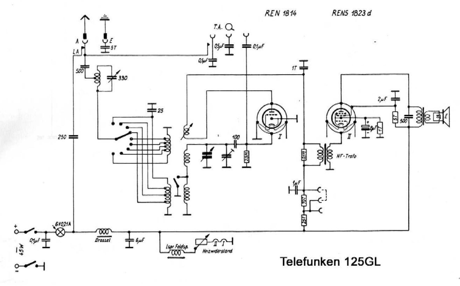 Telefunken 125 GL Schematic