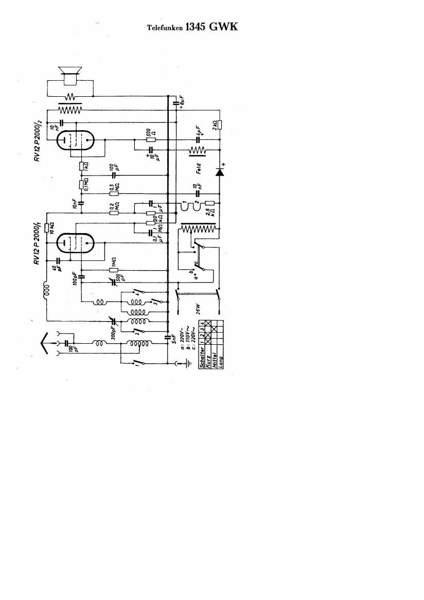 Telefunken 1345 GWK Schematic