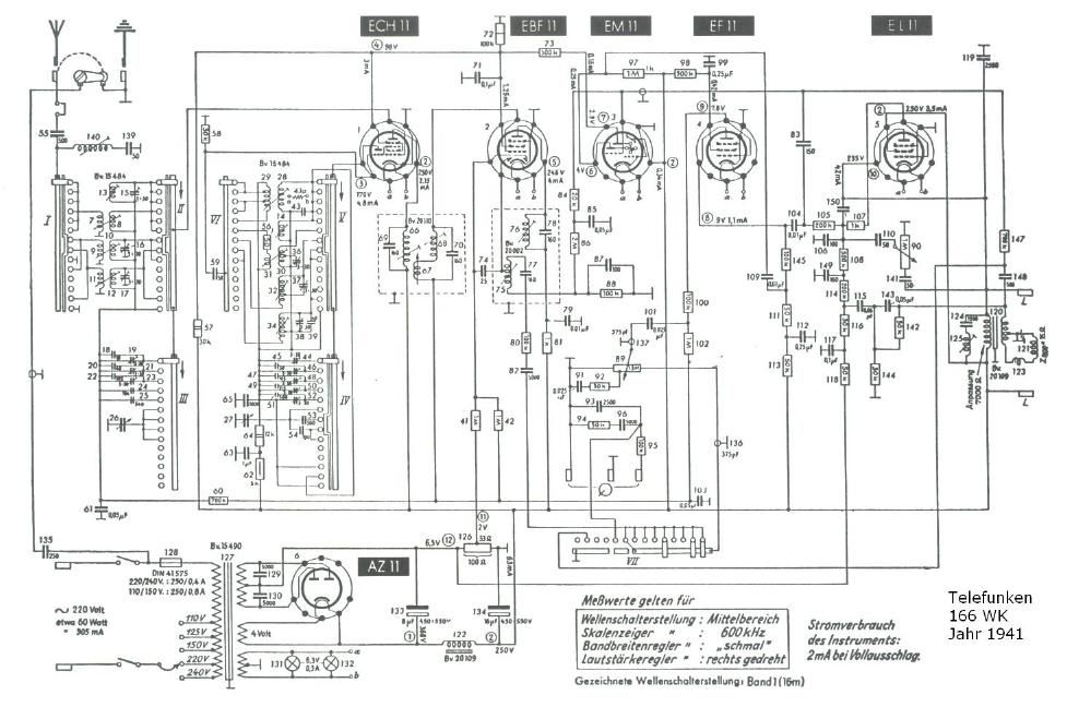 Telefunken 166 WK Schematic