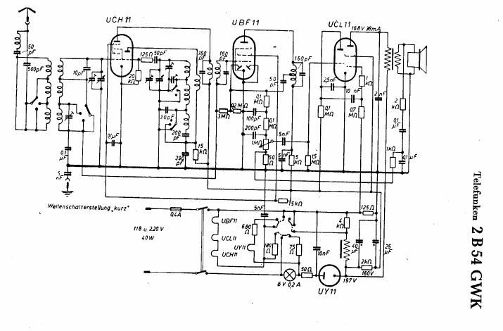 Telefunken 2B 54 GWK Schematic