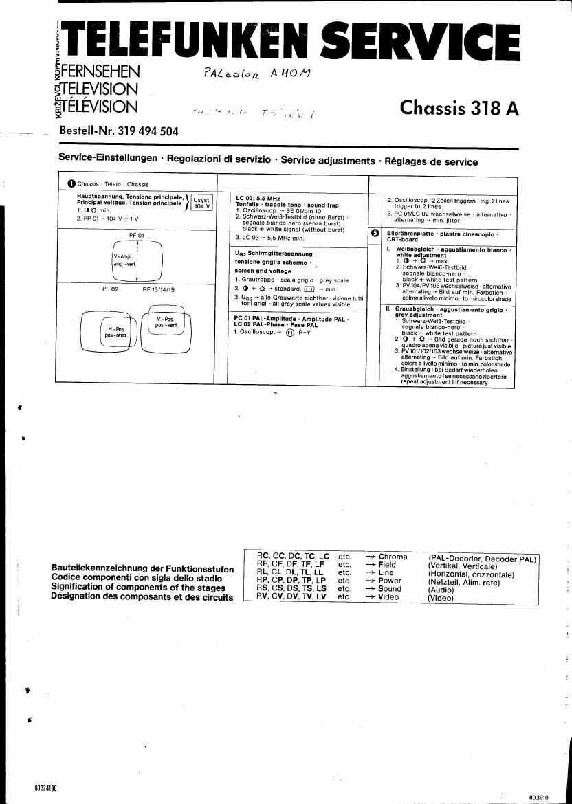 Telefunken 318 A Service Manual